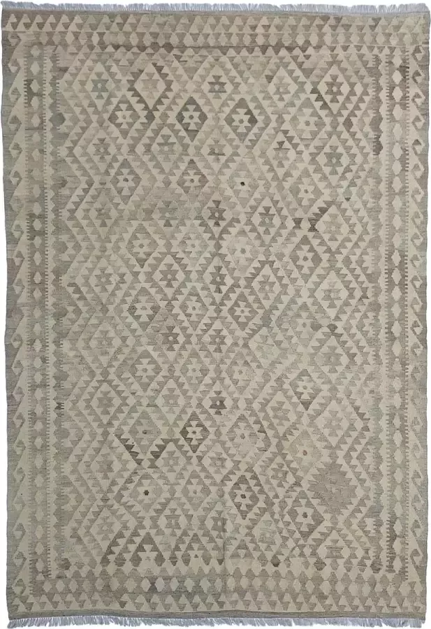 Zargar Rugs Kelim vloerkleed 207x296 Kelim tapijt Oosters vloerkleed 100% wol Handgeweven