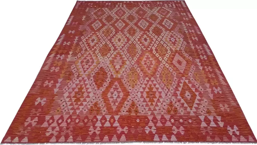 Zargar Rugs Kelim vloerkleed 210x297 Kelim tapijt Oosters vloerkleed 100% wol Handgeweven