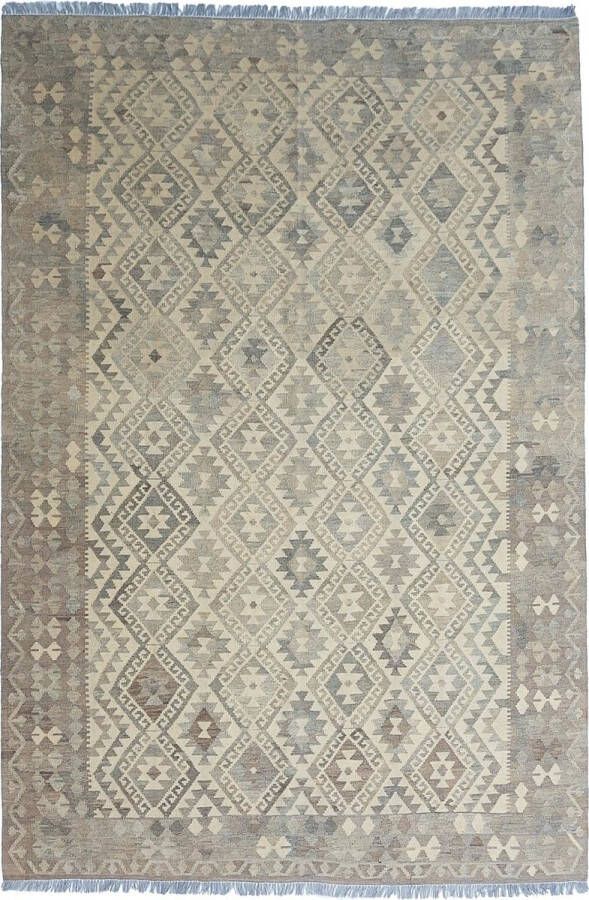 Zargar Rugs Kelim vloerkleed 210x298 Kelim tapijt Oosters vloerkleed 100% wol Handgeweven