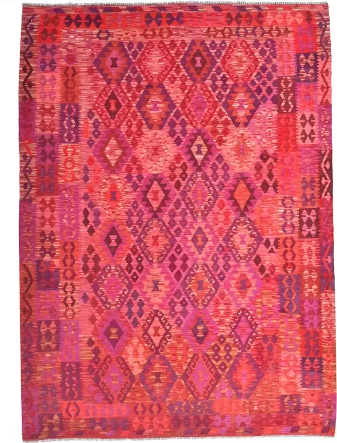 Zargar Rugs Kelim vloerkleed 212x288 Kelim tapijt Oosters vloerkleed 100% wol Handgeweven