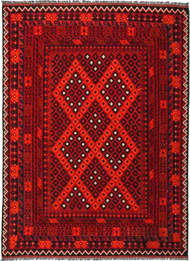 Zargar Rugs Kelim vloerkleed 212x290 Kelim tapijt Oosters vloerkleed 100% wol Handgeweven