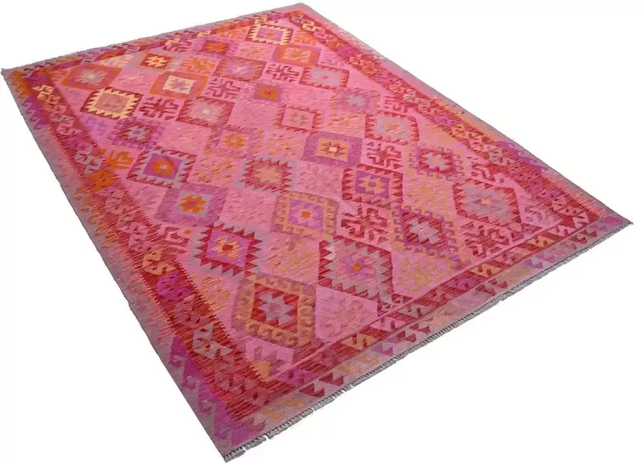 Zargar Rugs Kelim vloerkleed 215x291 Kelim tapijt Oosters vloerkleed 100% wol Handgeweven