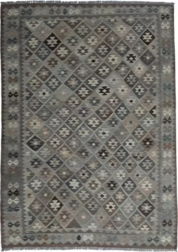 Zargar Rugs Kelim vloerkleed 217x292 Kelim tapijt Oosters vloerkleed 100% wol Handgeweven