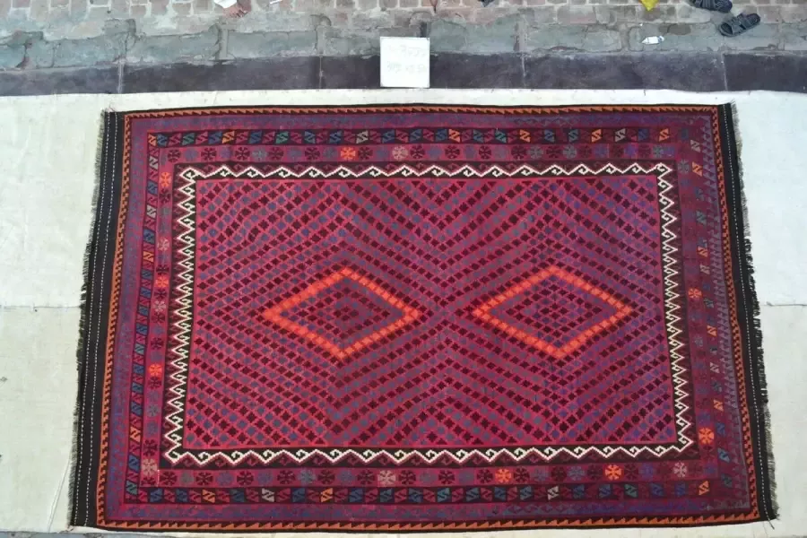 Zargar Rugs Kelim vloerkleed 250x392 Kelim tapijt Oosters vloerkleed 100% wol Handgeweven