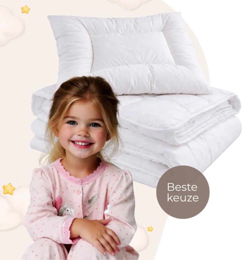 Zavelo Ledikant Dekbedset Ukkie All Season 135x100 cm met Kussen 40x60 cm Wasbaar Peuter Dekbed Baby Dekbed - Foto 2