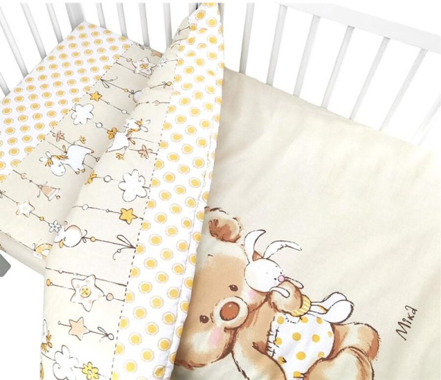 Zavelo Peuter Dekbedovertrek Knuffelbeer Beige – Ledikant & Junior-Junior (120 x 150 cm)