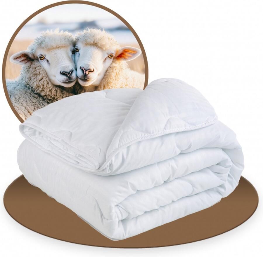 Zavelo Texels Waddenwol Dekbed Kinderdekbed Wol Ledikant Enkel 100 x 135 cm Wollen Dekbed