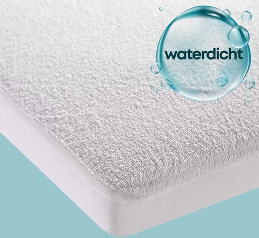 Zavelo Waterdichte Matrasbeschermer Topper Hoeslaken Badstof 1-persoons (90x210 cm) Waterdichte Matras Beschermer voor Incontinentie Rondom Elastiek