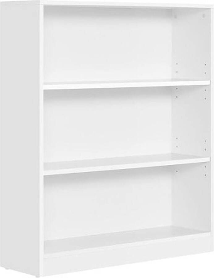 ZAZA Home 3-nive boekenkast met verstelbare planken boekenkast voor kinderen en opslagruimte voor thuiskantoor 80 x 24 x 93 cm witte LBC106T14