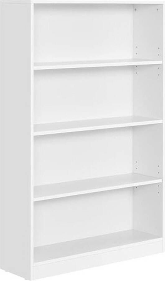 ZAZA Home 4-laags boekenkast met verstelbare planken boekenkast voor kinderen en opslagruimte voor thuiskantoor 80 x 24 x 121 5 cm witte