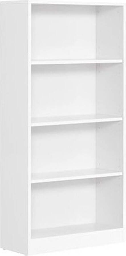 ZAZA Home 4-Neer boekenkast met verstelbare planken boekenkast voor kinderen en opslag van thuiskantoor 60 x 24 x 121 5 cm witte