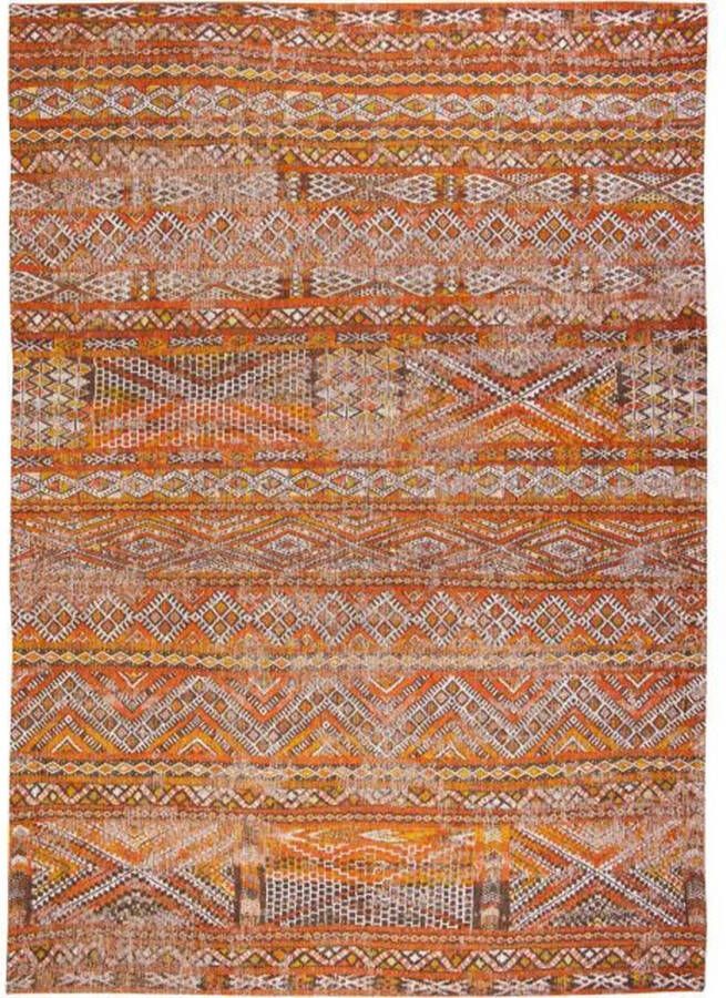 ZAZA Home Antiquarian 9111 290x390 Vintage vloerkleed Antiquarian Kelim Riad Orange 9111 Laagpolig Vintage Tapijt makkelijk schoon te maken allergievriendelijk anti slipmat katoen meerkleurig en oranje