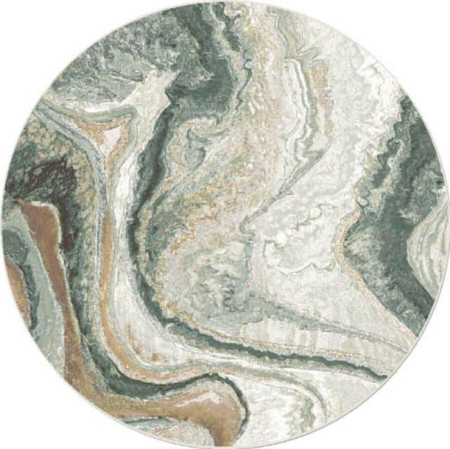 ZAZA Home Aspen 7270 160 rond modern vloerkleed marmer vloerkleed allergievriendelijk makkelijk schoon te maken neutrale kleuren groen