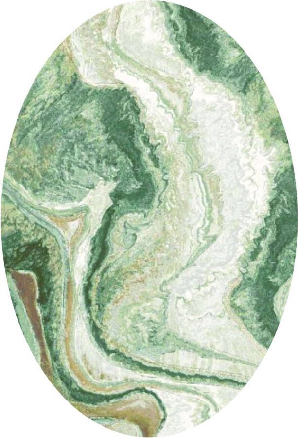 ZAZA Home Aspen 7270 160x230 ovaal modern vloerkleed marmer vloerkleed allergievriendelijk makkelijk schoon te maken neutrale kleuren groen