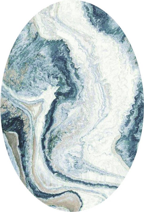 ZAZA Home Aspen 8656 200x290 ovaal modern vloerkleed marmer vloerkleed allergievriendelijk makkelijk schoon te maken neutrale kleuren blauw
