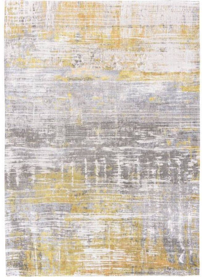 ZAZA Home Atlantic 8715 140x200 Vintage vloerkleed Atlantic Vloerkleed 8715 vintage design rechthoek laagpolig tapijt industrieel vlakgeweven antislip onderkant allergievriendelijk zacht aan de voeten makkelijk schoon te maken grijs en geel