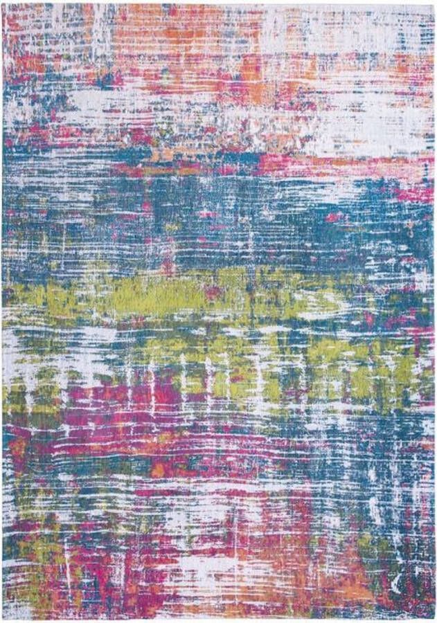 ZAZA Home Atlantic 9214 140x200 Vintage vloerkleed Atlantic Streaks 9214 vintage design rechthoek laagpolig tapijt industrieel vlakgeweven antislip onderkant allergievriendelijk zacht aan de voeten makkelijk schoon te maken multicolor en beige