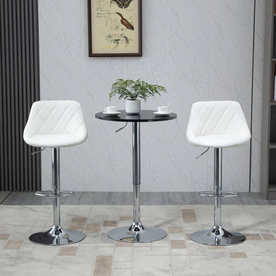 ZAZA Home Bartisch Modern Round Dining Table 360 ​​° boordig bistrotisch hoogte in hoogte verstelbaar staal zwart Ø61 x 70-97 cm