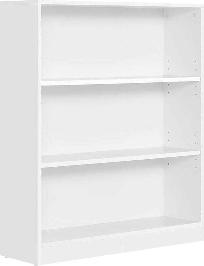 ZAZA Home 3-nive boekenkast met verstelbare planken boekenkast voor kinderen en opslagruimte voor thuiskantoor 80 x 24 x 93 cm witte LBC106T14