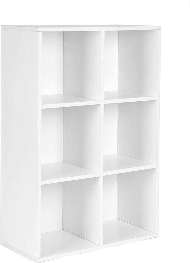 ZAZA Home Boekenkast Met 6 Open Vakken Wit 98X65X30 Cm