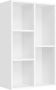 ZAZA Home Boekenplank met 5 compartimenten voor woonkamer studie kinderkamer kantoor kamerscherm 50 x 24 x 80 cm witte LBC25WT - Thumbnail 1