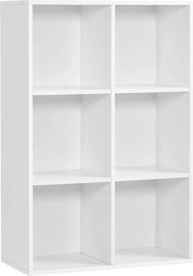 ZAZA Home Boekenrek Van Hout Met 6 Vakken Belasting Per Plank 30 Kg 109 X 13 X 39 5 Cm Wit