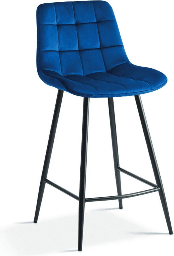 ZAZA Home Counterstoel 'Juta' Fluweel Blauw