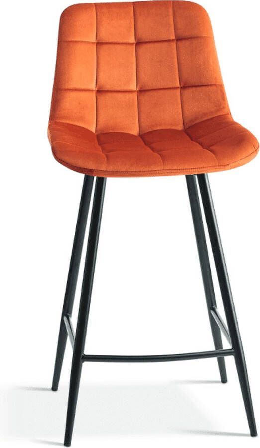 ZAZA Home Counterstoel 'Juta' Fluweel Oranje - Foto 2