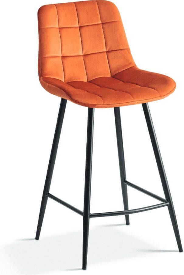 ZAZA Home Counterstoel 'Juta' Fluweel Oranje