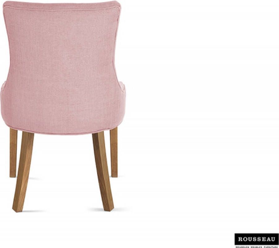 ZAZA Home Eetkamerstoel 'Fancy' Stof Roze Poten exotisch hout en bekleding 100% polyester