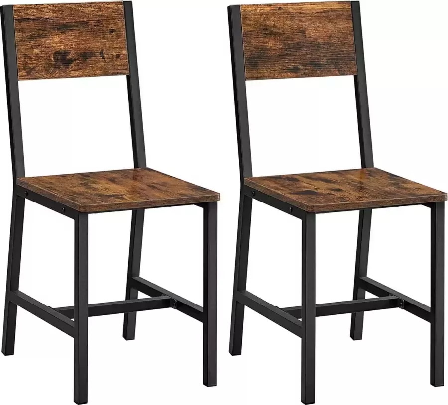 ZAZA Home Eetkamerstoelen keukenstoelen set van 2 metalen frame