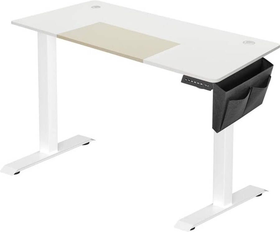 ZAZA Home Elektrisch bureau zitstandaard verstelbaar bureau stepless verstelbare geheugenfunctie met 4 hoogten impactbescherming 60 x 140 x (72-120) cm wit