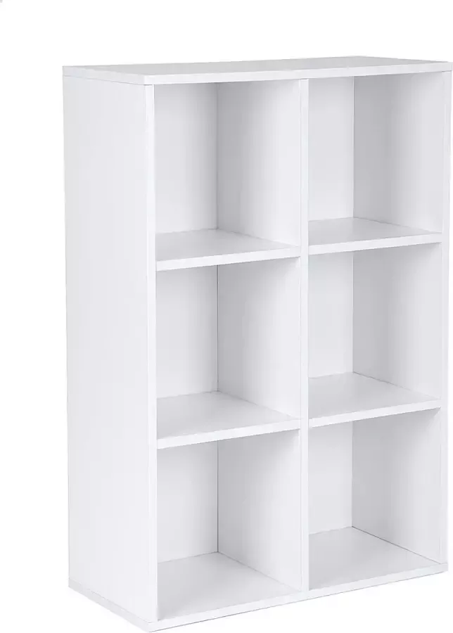 ZaZa Home & Office Boekenkast met 6 open vakken wit 98x65x30 cm