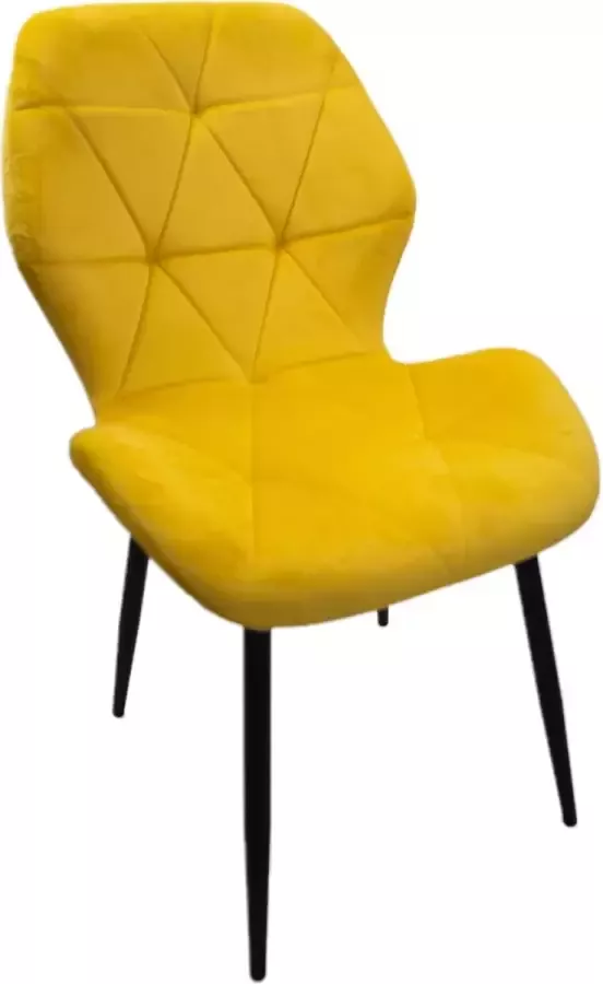 ZAZA Home Jane fluwelen eetkamerstoelen Geel velvet