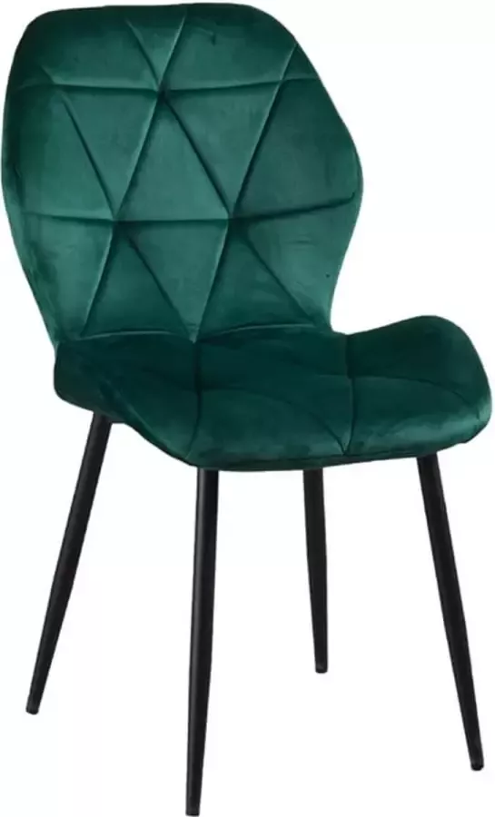 ZaZa Home & Office Jane fluwelen eetkamerstoelen Groen