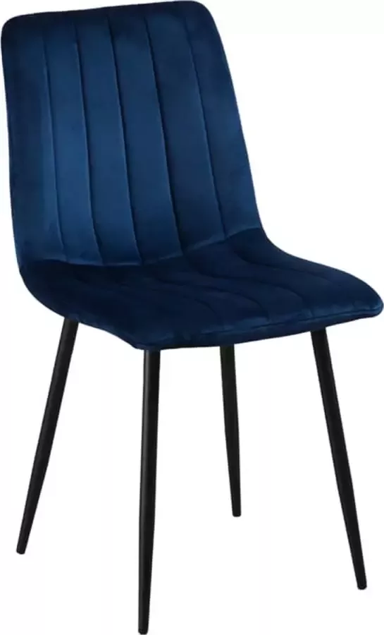 ZaZa Home & Office Jayden fluwelen eetkamerstoelen Blauw