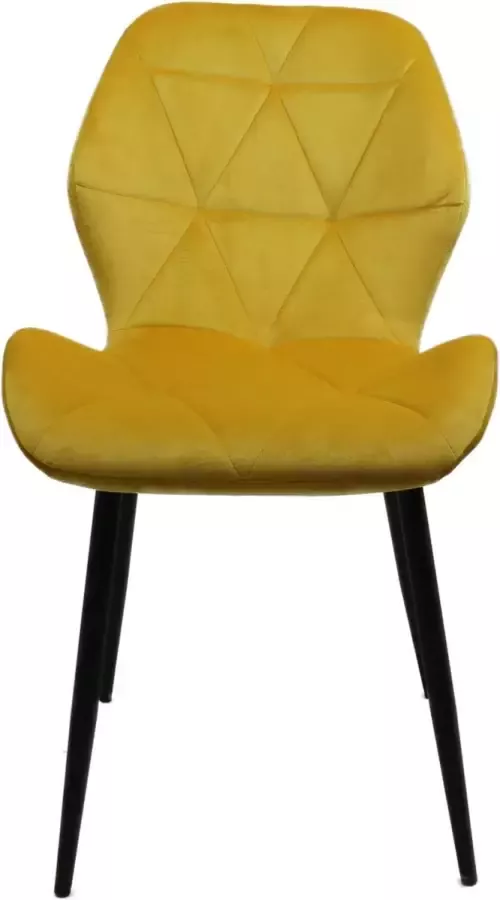 ZaZa Home & Office ZAZA Home Jane fluwelen eetkamerstoelen Geel velvet