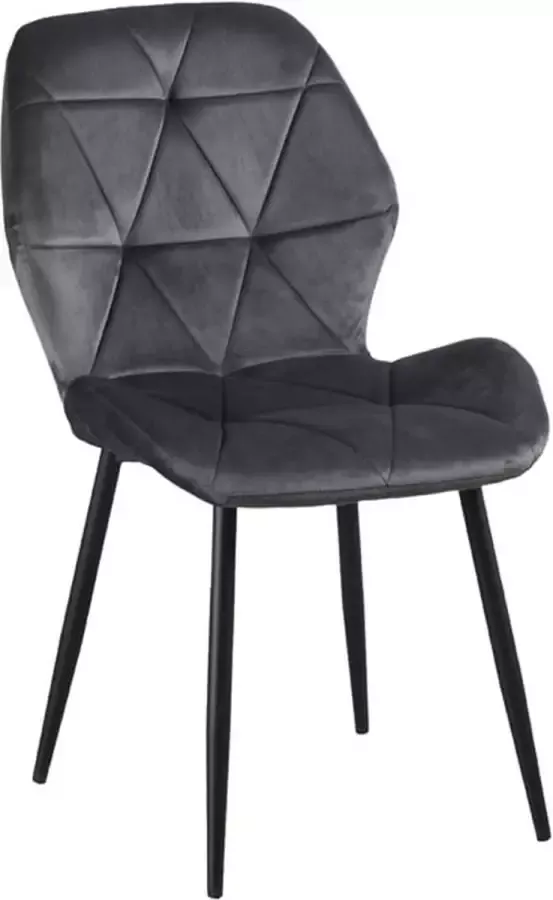 ZaZa Home & Office ZAZA Home Jane fluwelen eetkamerstoelen Grijs