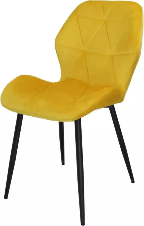 ZaZa Home & Office ZAZA Home Jane fluwelen eetkamerstoelen set van 2 Geel velvet