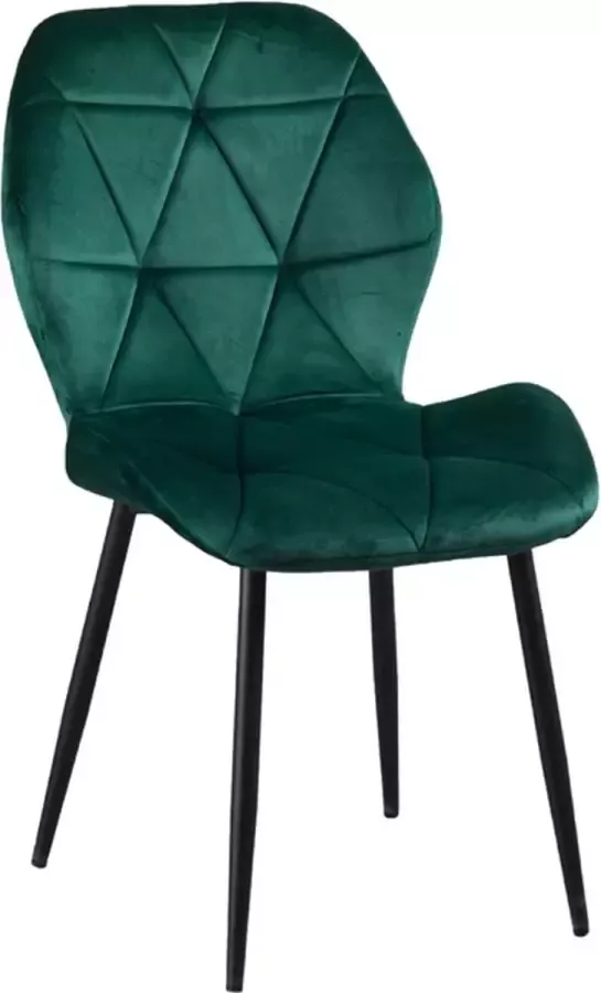 ZaZa Home & Office ZAZA Home Jane fluwelen eetkamerstoelen set van 4 Groen