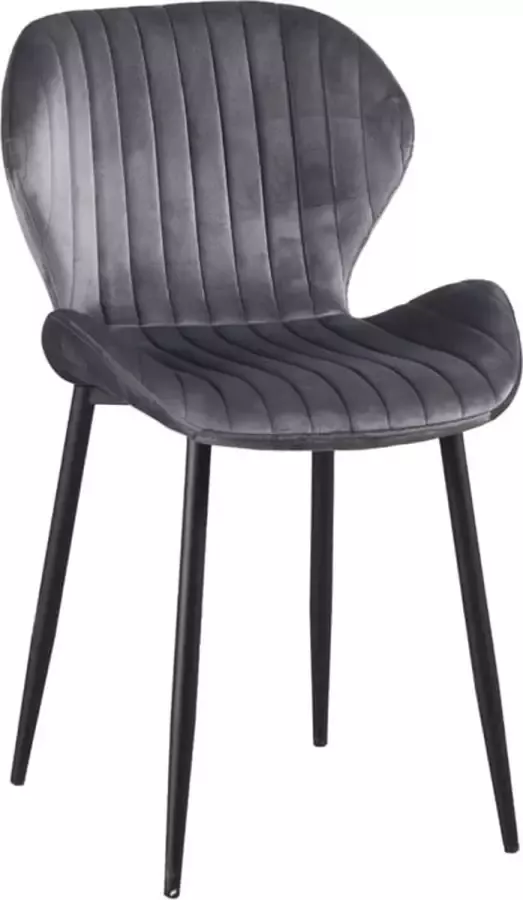 ZaZa Home & Office ZAZA Home Jay fluwelen eetkamerstoelen Grijs