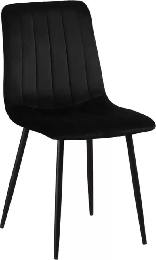 ZaZa Home & Office ZAZA Home Jayden fluwelen eetkamerstoelen zwart