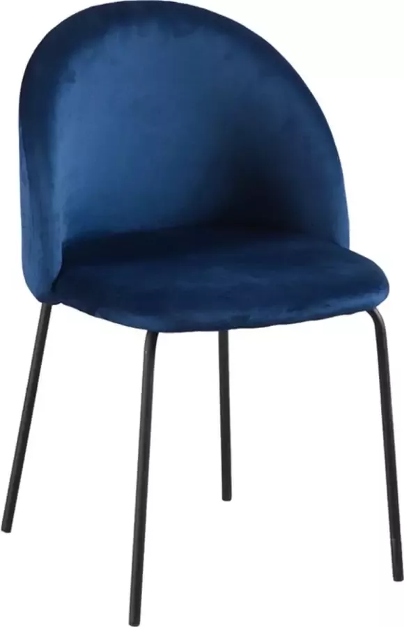 ZaZa Home & Office ZAZA Home Sam fluwelen eetkamerstoelen Blauw set van 4