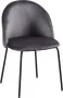 ZaZa Home & Office Zaza Home Sam Fluwelen Eetkamerstoelen Grijs - Thumbnail 2