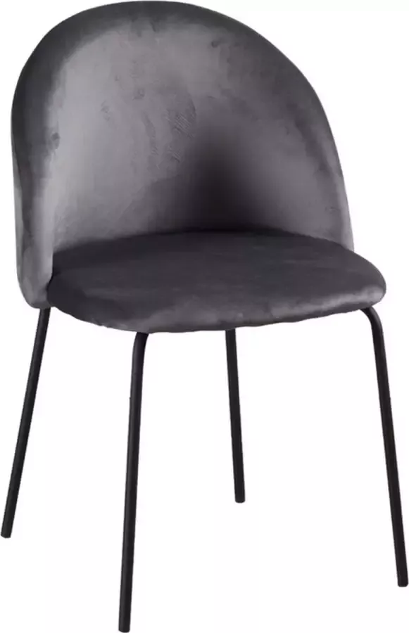 ZaZa Home & Office ZAZA Home Sam fluwelen eetkamerstoelen Grijs set van 4