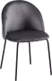 ZaZa Home & Office Zaza Home Sam Fluwelen Eetkamerstoelen Grijs Set Van 4 - Thumbnail 2