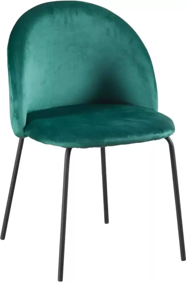 ZaZa Home & Office ZAZA Home Sam fluwelen eetkamerstoelen set van 4 Groen