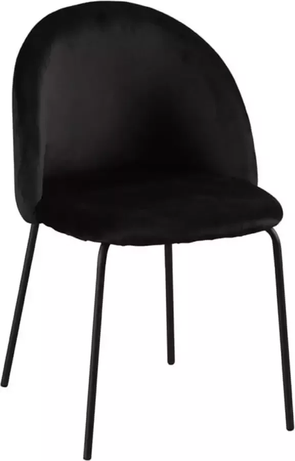 ZaZa Home & Office ZAZA Home Sam fluwelen eetkamerstoelen Zwart