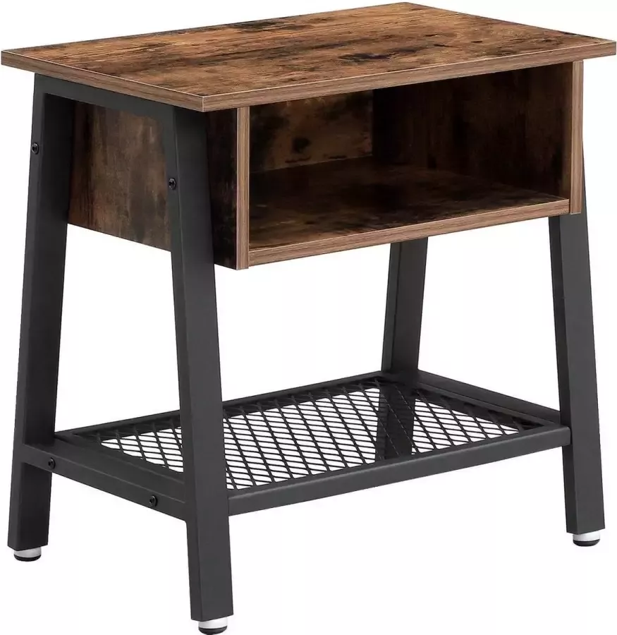 ZaZa Home & Office ZAZA Home Industriële Nachtkastje Rustiek Bruin Bijzettafel Nachtkastjes 55 x 35 x 55 cm