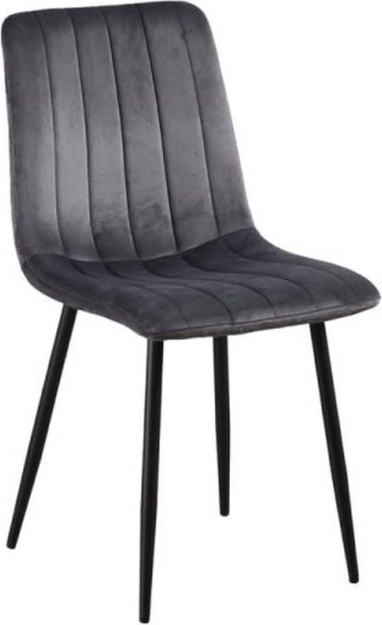 ZaZa Home & Office Zaza Home Jayden Fluwelen Eetkamerstoelen Grijs